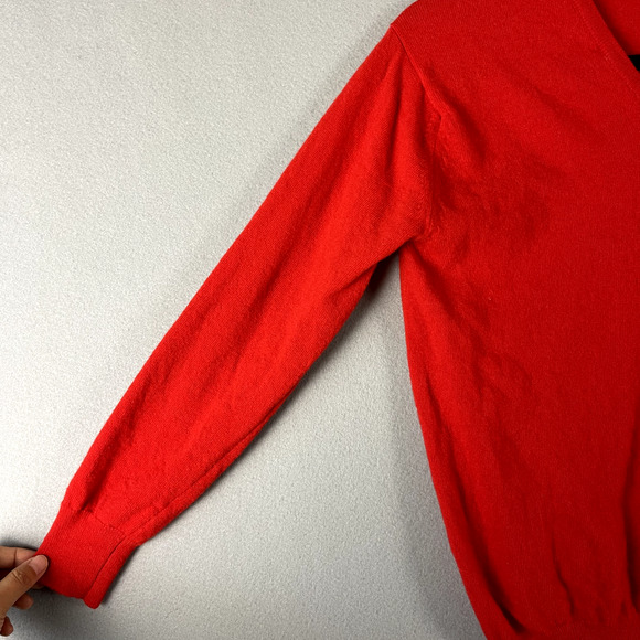 Vintage Scotland Lambswool Sweater Women Medium Red Orange Scott Charters - Picture 7 of 12